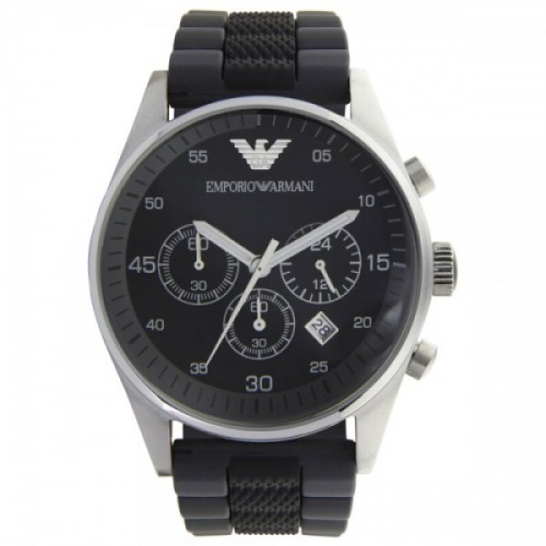 EMPORIO ARMANI AR5866 GENTS BLACK SILICON WATCH