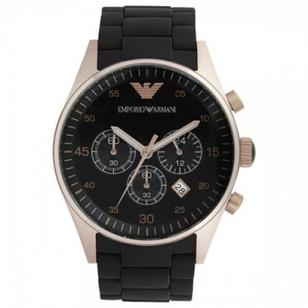 EMPORIO ARMANI AR5905 BLACK AND GOLD MENS CHRONOGRAPH WATCH