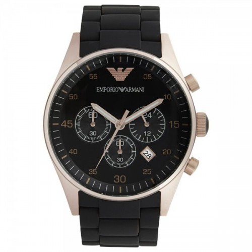 armani black and gold mens watch