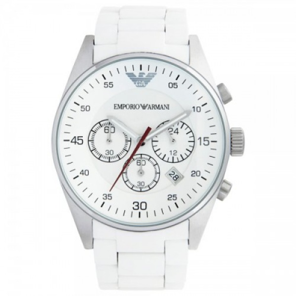 EMPORIO ARMANI AR5859 CLASSIC WHITE MENS CHRONOGRAPH WATCH