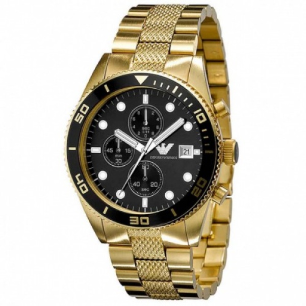 EMPORIO ARMANI AR5857 GOLD STAINLESS MENS WATCH