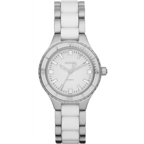 dkny white and silver watch