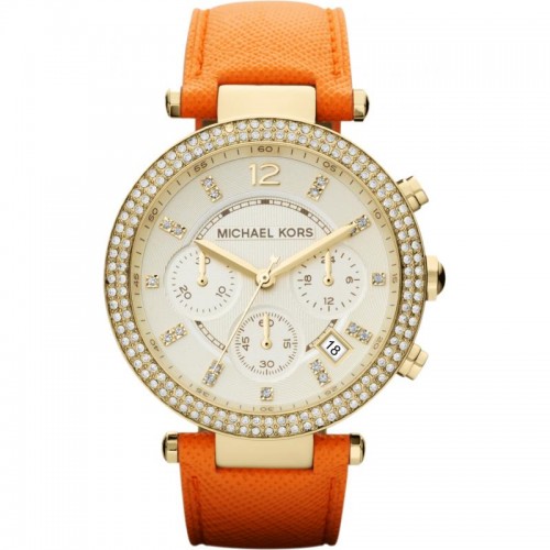 michael kors leather strap watches womens