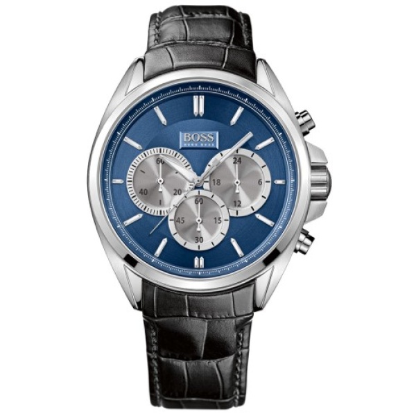 Hugo Boss Watch 1512882 Men's Chronograph Black Leather Strap Watch