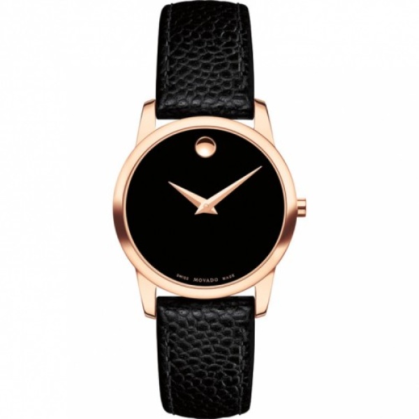 MOVADO 0607061 Ladies Museum Black Dial Leather Watch