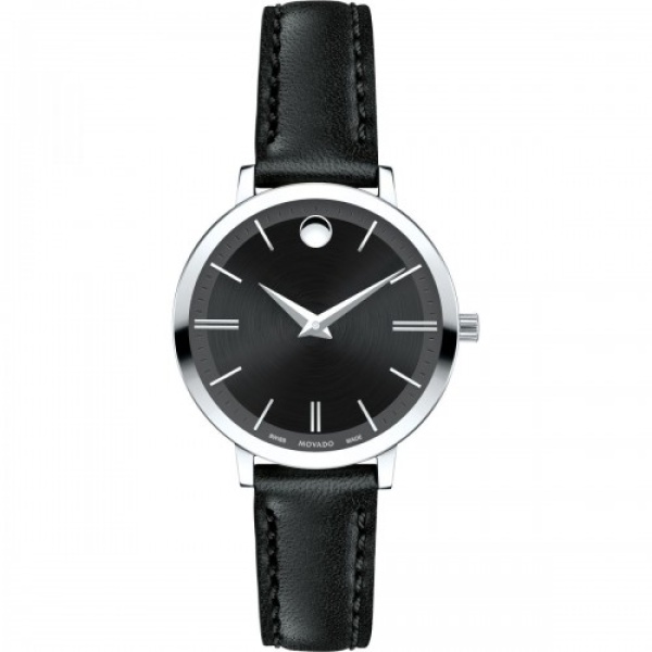MOVADO 0607094 Ladies Ultra Slim Black Dial Watch