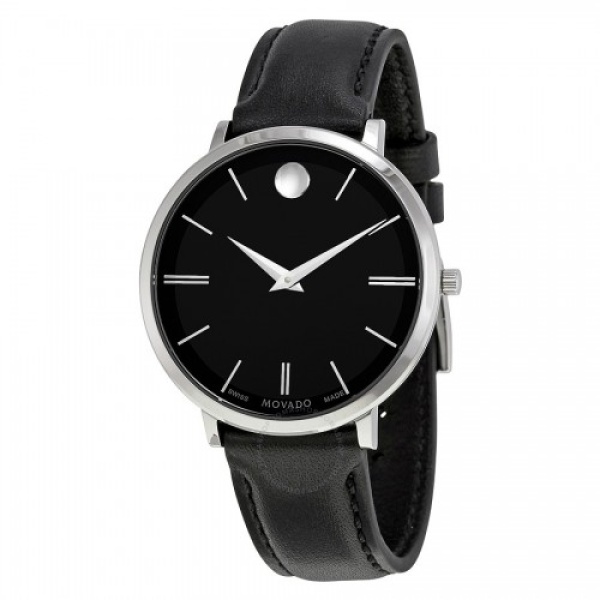 MOVADO 0607090 Ultra Slim Black Sunray Dial Ladies Watch