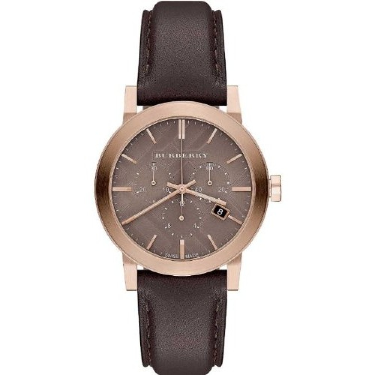 Burberry BU9755 The City Chocolate Leather Unisex Watch