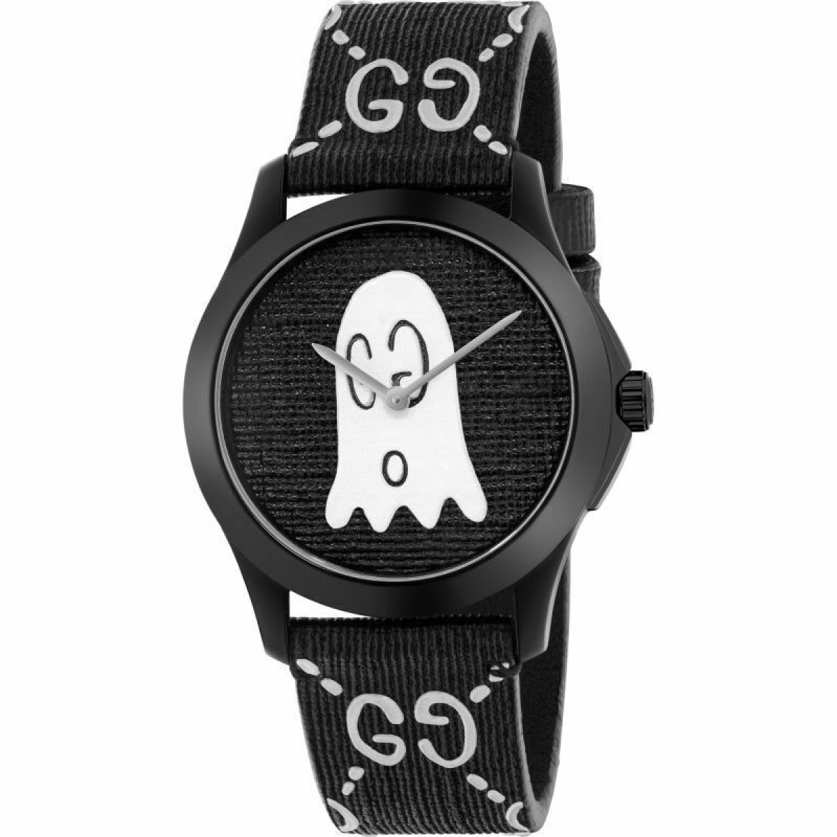 Gucci YA1264018 G-Timeless Black with Ghost Motif Dial Men's Watch