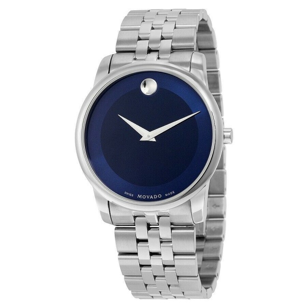 MOVADO 0606982 Museum Blue Dial Swiss Quartz Men's Silver Watch