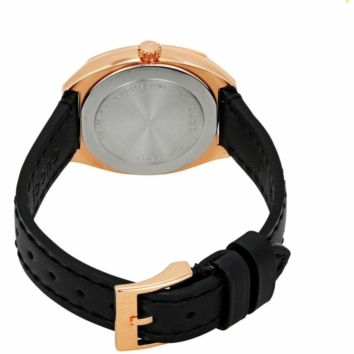 Gucci YA142509 Black Gold-tone Black Leather Women's Watch