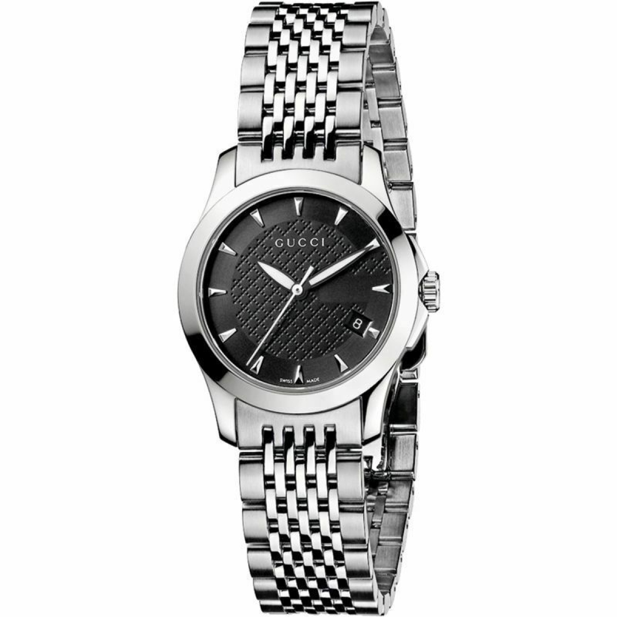 Gucci YA126502 G-Timeless Black Dial Stainless Steel Ladies Watch
