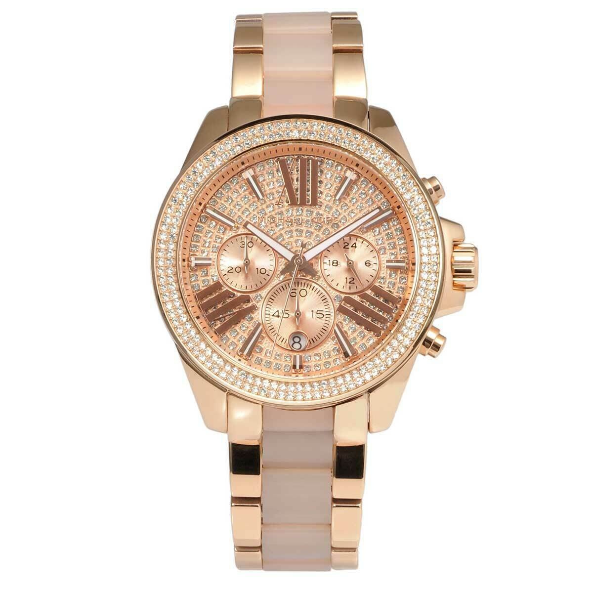 Michael Kors MK6096 Wren Crystal Pave Dial Chronograph Women's Watch