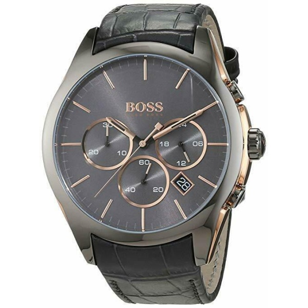 Hugo Boss Onyx 1513366 Men's Leather Chronograph Watch