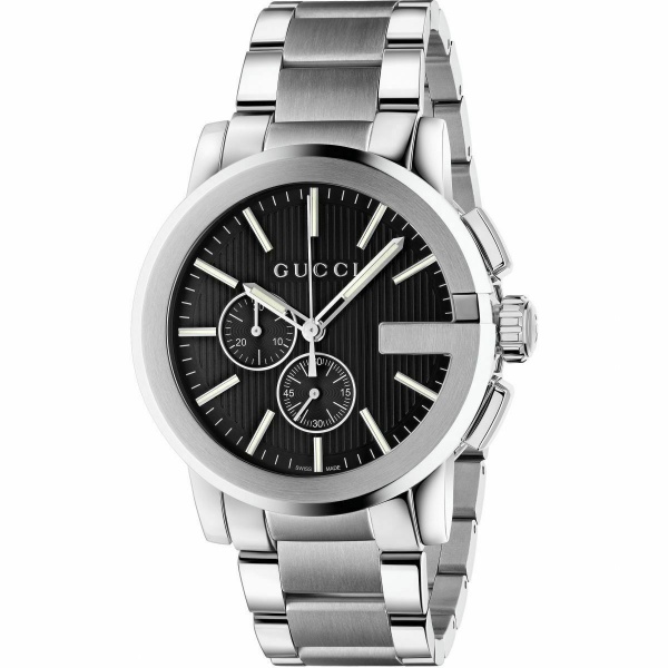 Gucci G-Chrono YA101204 Chronograph Black Dial Stainless Steel Gents Watch