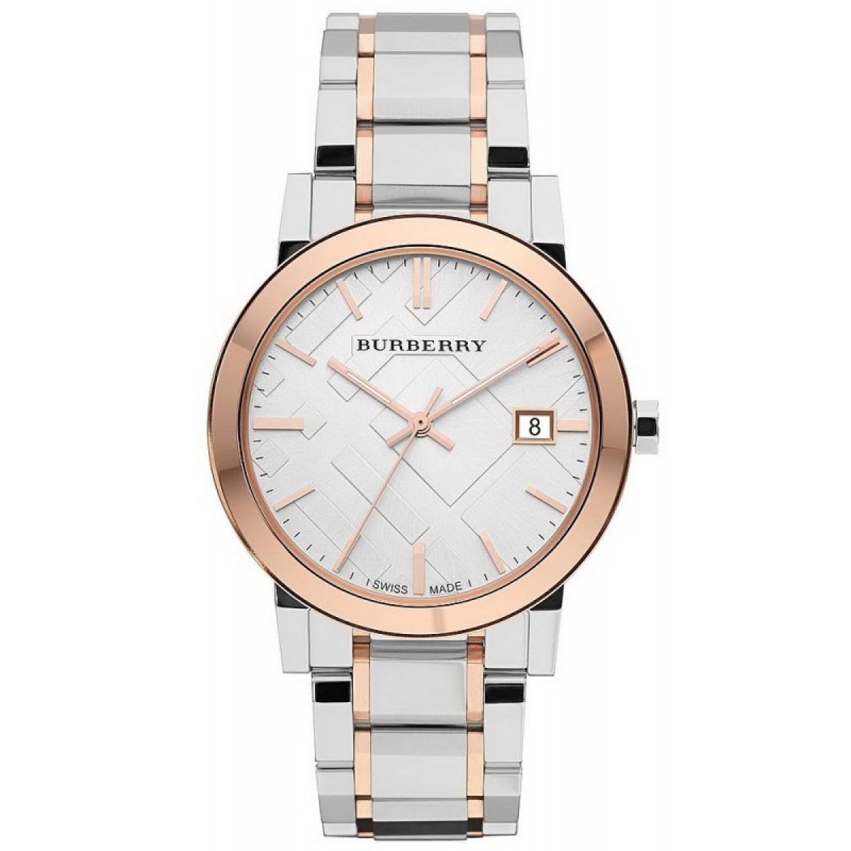 Burberry City BU9006 Stainless Steel Rose Plated 38 mm Two-Tone Unisex Watch